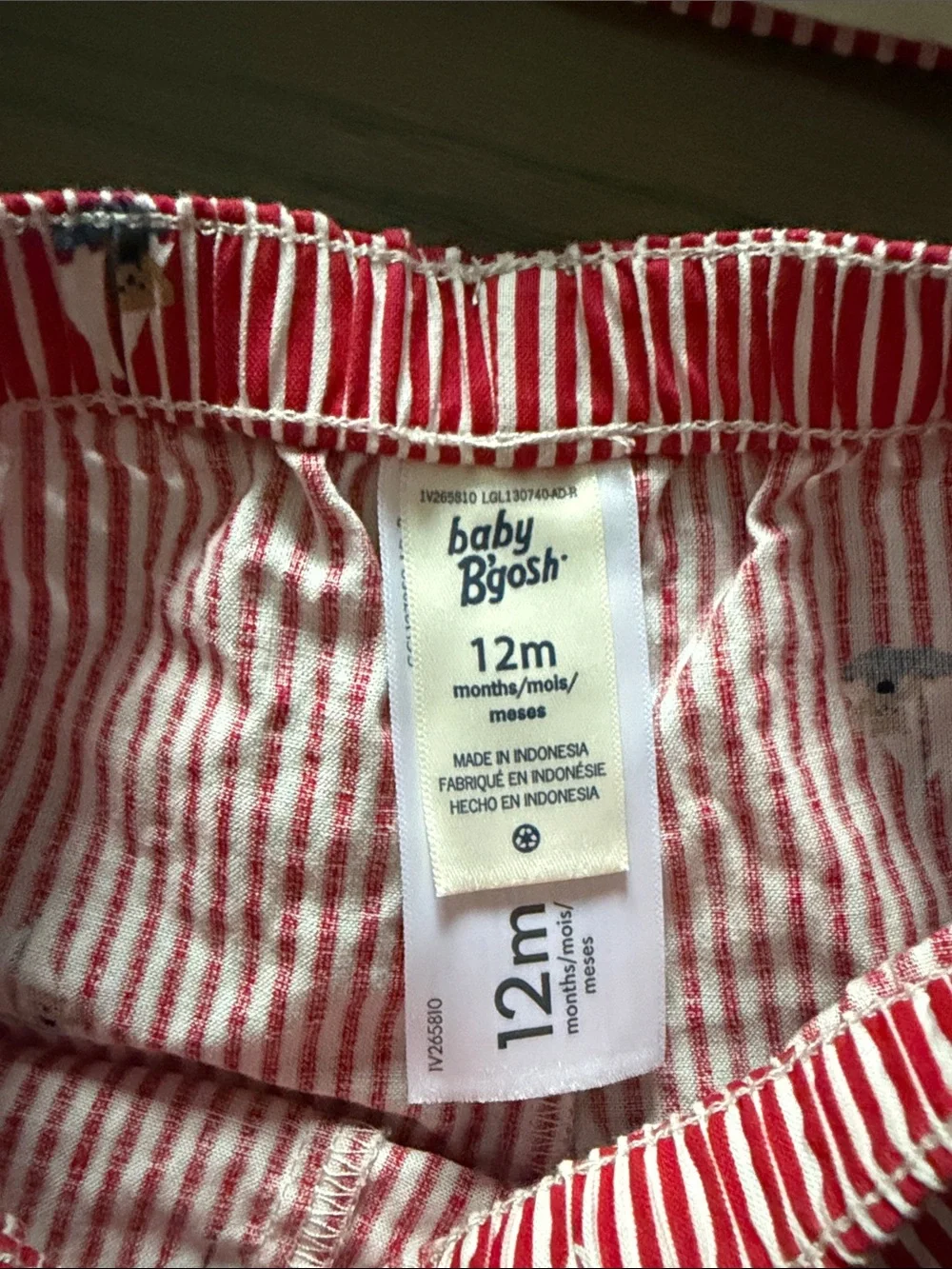 Baby B’Gosh 12M Red White Striped Sailboat Dress Bloomer Set